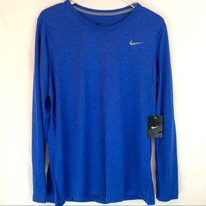 NWT Nike Blue Dry Fit Long Sleeve Exercise Top